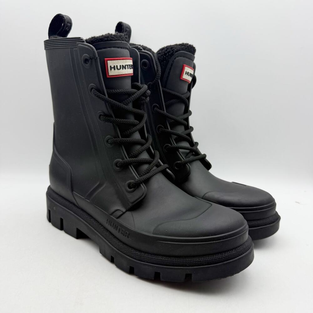 Hunter Womens Diana Mid Calf Rain Boots US 8 EU 39 Black Waterproof GUC